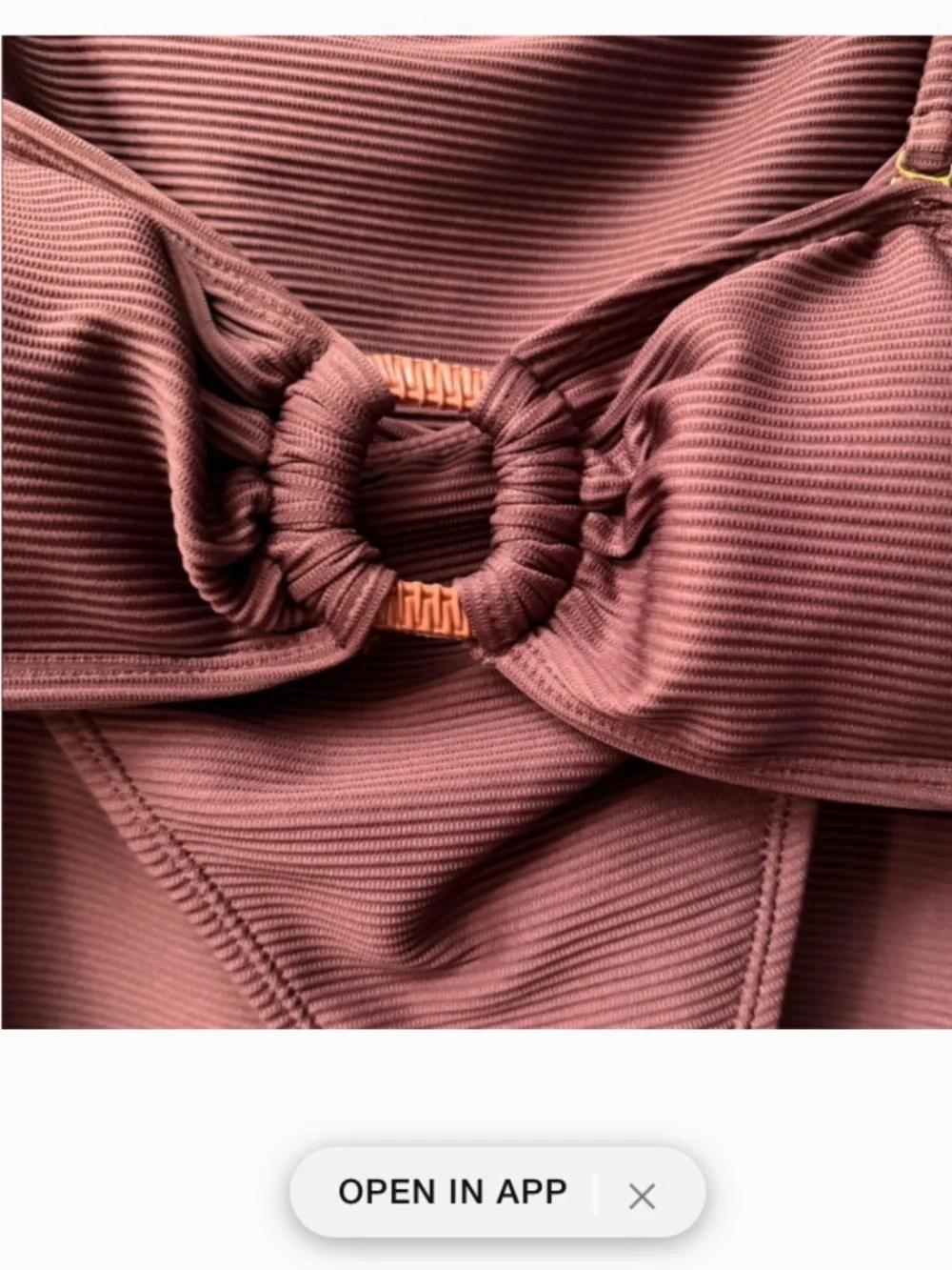 House of Harlow 1960 Ribbed Brown 3-Piece Swim Set – Bikini + Skirt Cover Up NWT